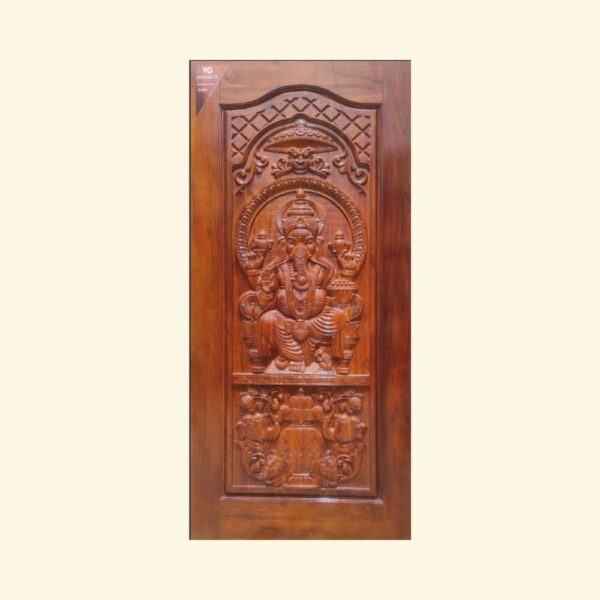 Teak Wood Carving Vinayagar Door