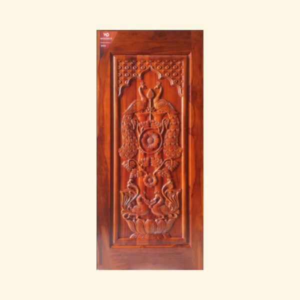 WDT - 18 Peacock Design Carving Door